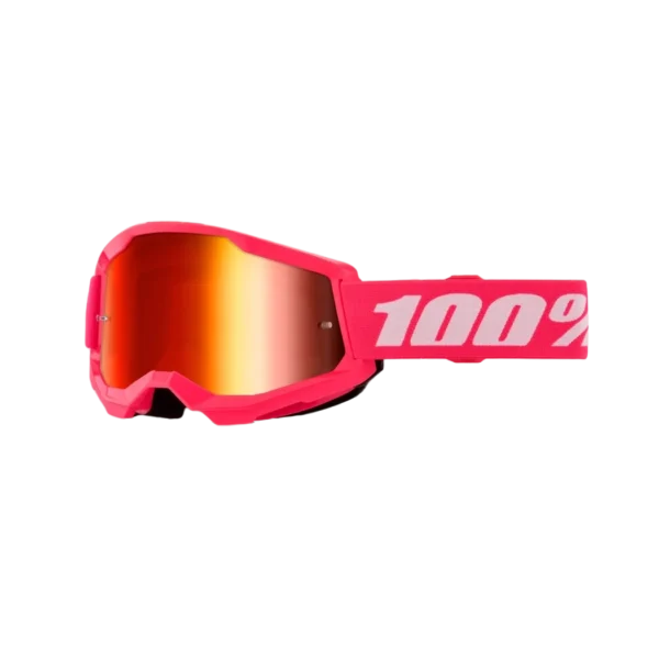Goggle 100% Strata 2 Pink Mirror Red Lens