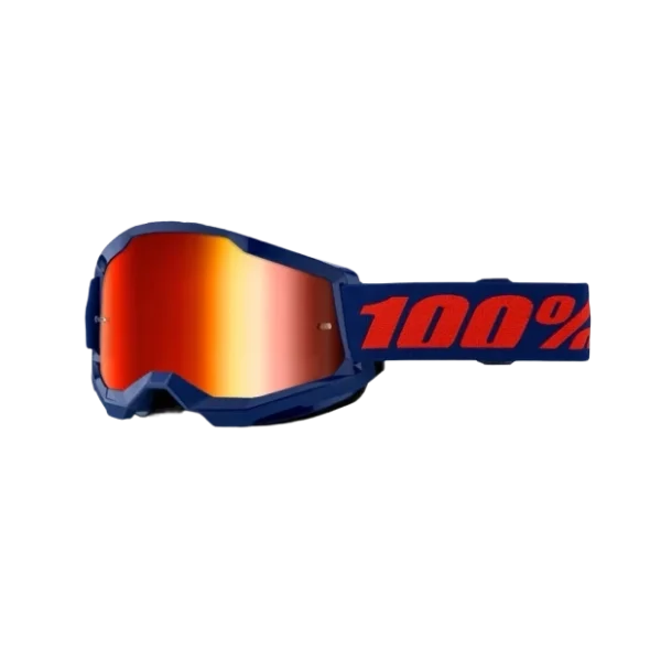 Goggle 100% Strata 2 Navy Mirror Red Lens