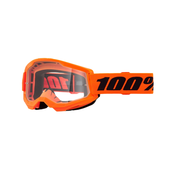Goggle 100% Strata 2 Neon Orange Clear Lens