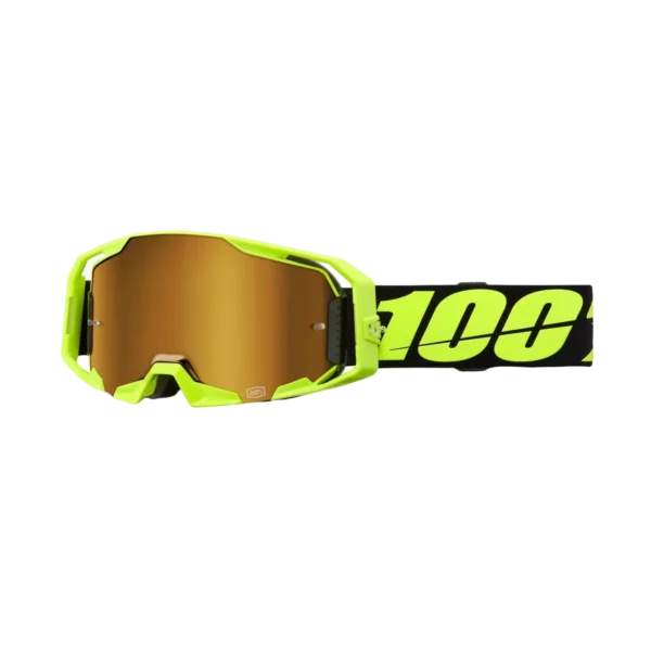 Goggle 100% Armatic Neon Yellow Mirro True Gold Lens