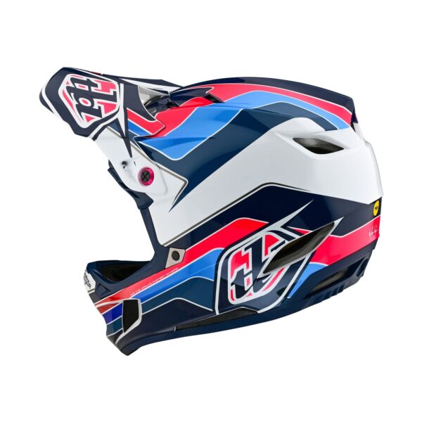 Casco Troy Lee Designs D4 Polyacrylite Block Blue White - Image 4