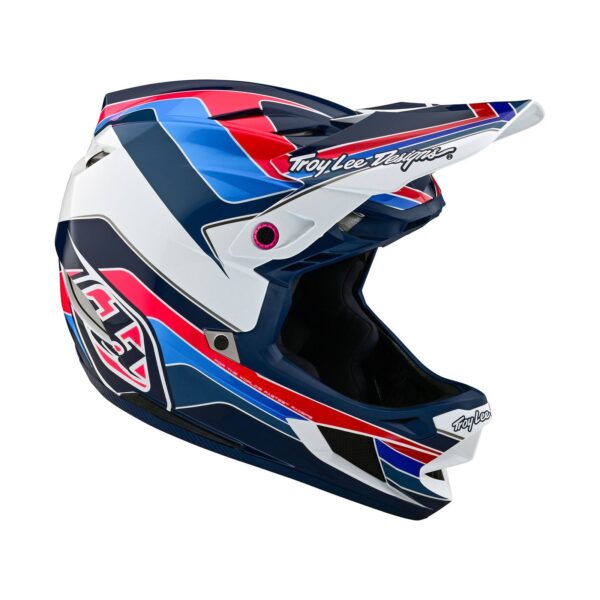 Casco Troy Lee Designs D4 Polyacrylite Block Blue White - Image 3