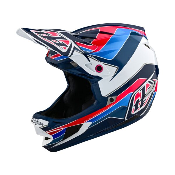 Casco Troy Lee Designs D4 Polyacrylite Block Blue White - Image 2