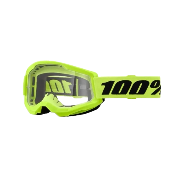 Goggle 100% Strata 2 Neon Yellow Lens Clear