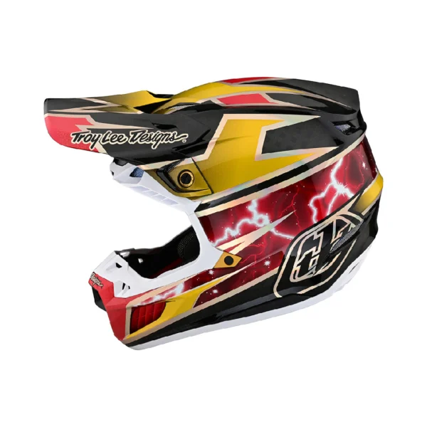 Casco TROY LEE DESIGNS SE5 Carbon Lightning Gold
