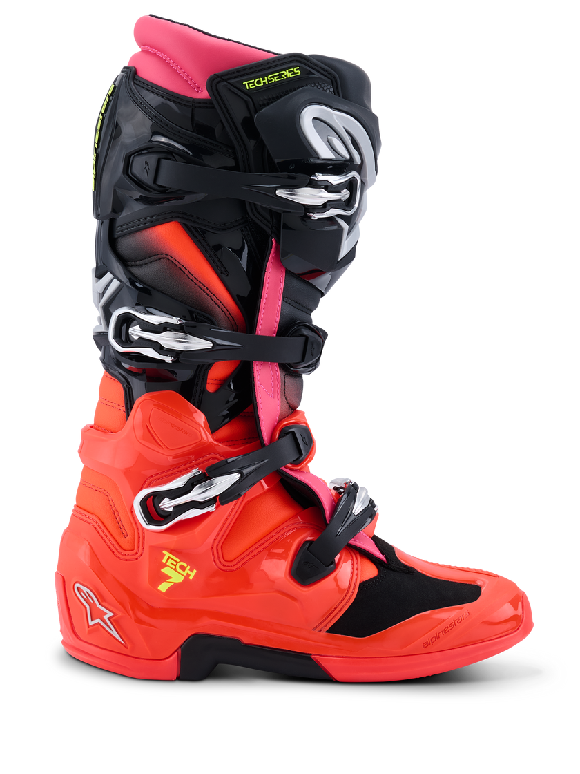 Botas Alpinestars Tech 7 Black Red Fluo Pink Fluo - Image 7